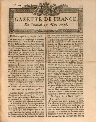 Gazette de France Freitag 17. März 1786