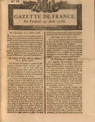 Gazette de France Freitag 25. August 1786