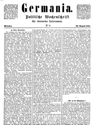 Germania Donnerstag 20. August 1868