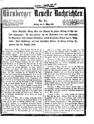 Nürnberger neueste Nachrichten Freitag 11. März 1864