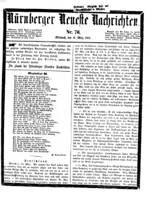 Nürnberger neueste Nachrichten Mittwoch 16. März 1864