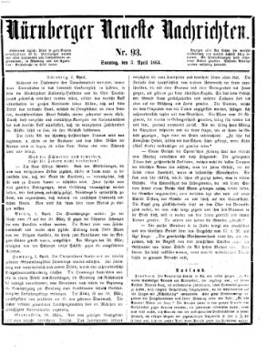 Nürnberger neueste Nachrichten Sonntag 3. April 1864