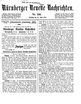 Nürnberger neueste Nachrichten Samstag 18. Juni 1864