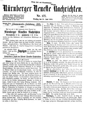 Nürnberger neueste Nachrichten Dienstag 21. Juni 1864