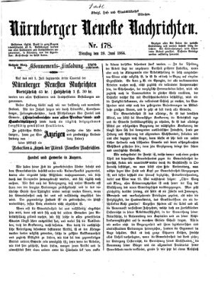 Nürnberger neueste Nachrichten Dienstag 28. Juni 1864