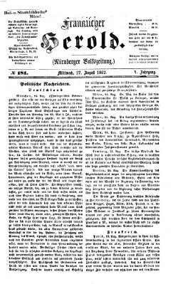 Fränkischer Herold Mittwoch 27. August 1862