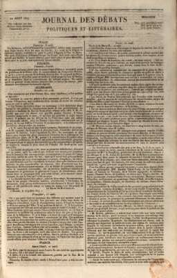 Journal des débats politiques et littéraires Mittwoch 22. August 1827