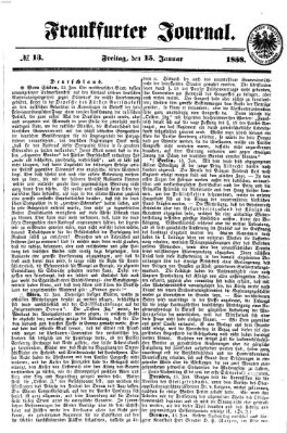 Frankfurter Journal Freitag 15. Januar 1858