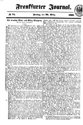 Frankfurter Journal Freitag 26. März 1858