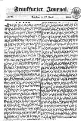 Frankfurter Journal Samstag 17. April 1858