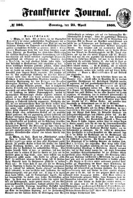 Frankfurter Journal Sonntag 25. April 1858