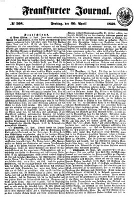 Frankfurter Journal Freitag 30. April 1858