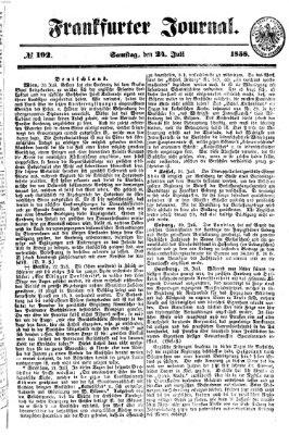 Frankfurter Journal Samstag 24. Juli 1858