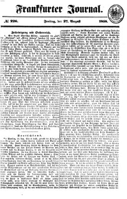 Frankfurter Journal Freitag 27. August 1858