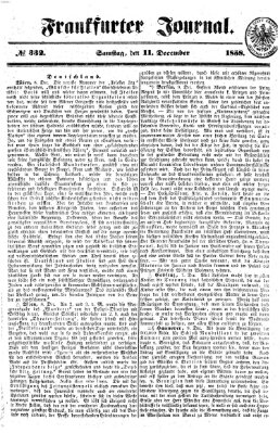 Frankfurter Journal Samstag 11. Dezember 1858