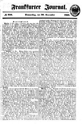 Frankfurter Journal Donnerstag 30. Dezember 1858