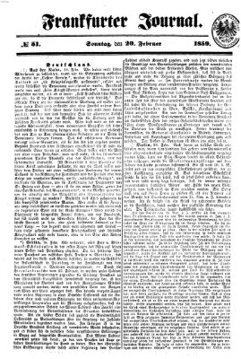 Frankfurter Journal Sonntag 20. Februar 1859