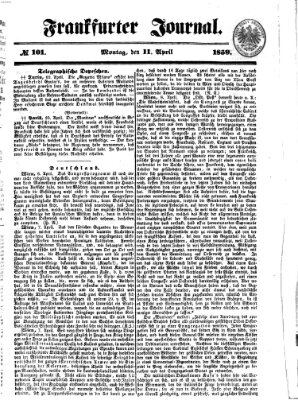 Frankfurter Journal Montag 11. April 1859