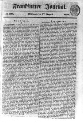 Frankfurter Journal Mittwoch 17. August 1859