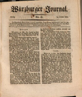 Würzburger Journal Freitag 25. Oktober 1833