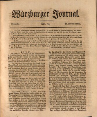 Würzburger Journal Donnerstag 21. November 1833