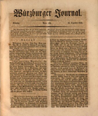 Würzburger Journal Sonntag 22. Dezember 1833