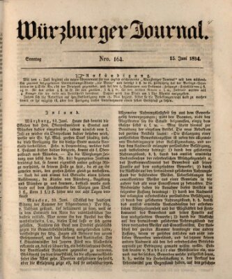 Würzburger Journal Sonntag 15. Juni 1834