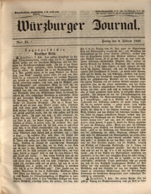 Würzburger Journal Samstag 9. Februar 1839