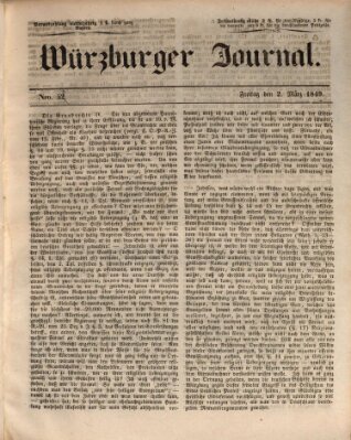 Würzburger Journal Samstag 2. März 1839