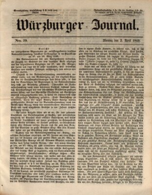 Würzburger Journal Dienstag 2. April 1839