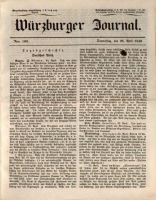 Würzburger Journal Freitag 26. April 1839