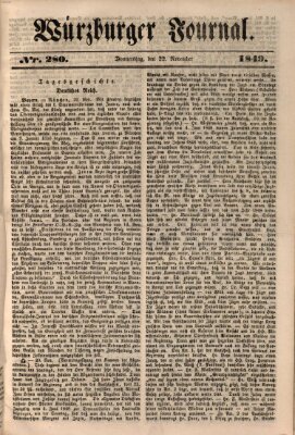 Würzburger Journal Freitag 22. November 1839