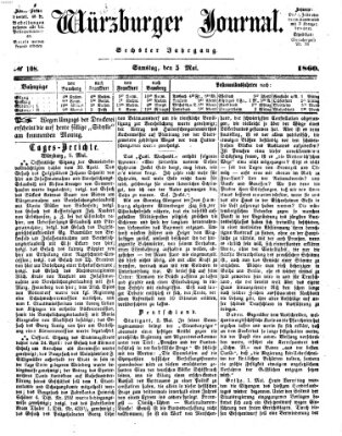 Würzburger Journal Samstag 5. Mai 1860