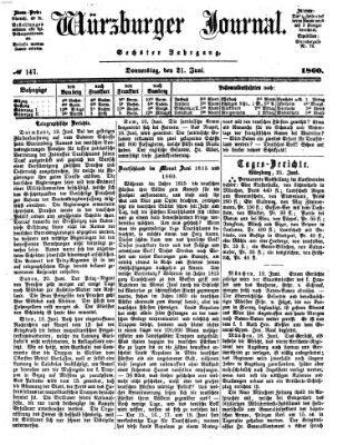 Würzburger Journal Donnerstag 21. Juni 1860