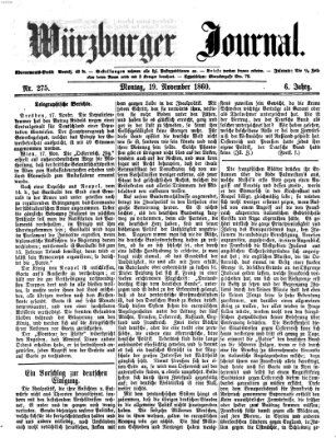 Würzburger Journal Montag 19. November 1860