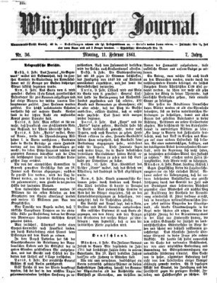 Würzburger Journal Montag 11. Februar 1861