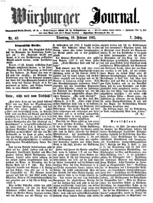 Würzburger Journal Dienstag 19. Februar 1861