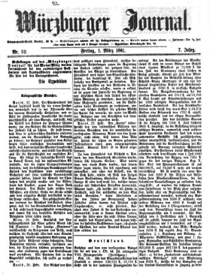 Würzburger Journal Freitag 1. März 1861