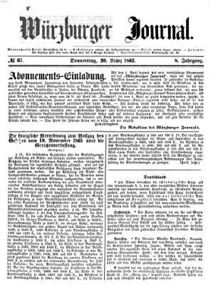 Würzburger Journal Donnerstag 20. März 1862