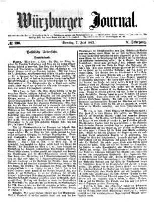 Würzburger Journal Samstag 7. Juni 1862