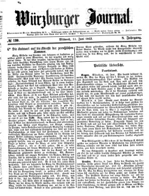 Würzburger Journal Sonntag 22. Juni 1862
