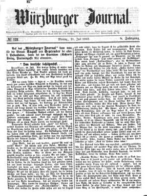 Würzburger Journal Montag 21. Juli 1862