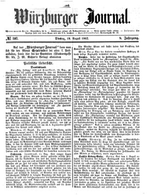 Würzburger Journal Dienstag 19. August 1862