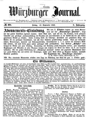 Würzburger Journal Freitag 12. September 1862
