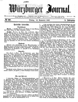 Würzburger Journal Dienstag 16. September 1862