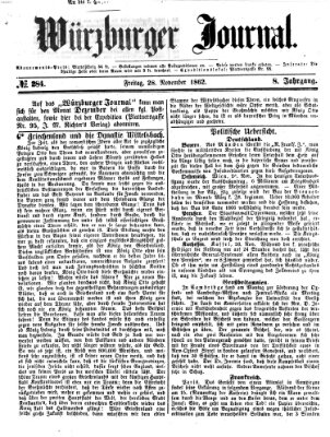 Würzburger Journal Freitag 28. November 1862