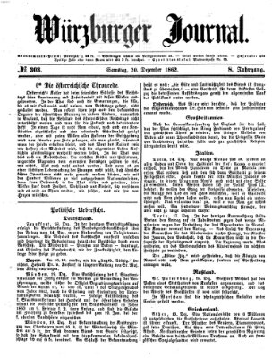 Würzburger Journal Samstag 20. Dezember 1862