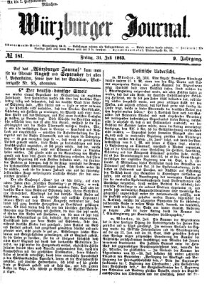 Würzburger Journal Freitag 31. Juli 1863