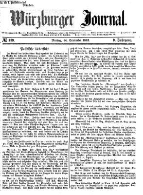Würzburger Journal Montag 14. September 1863