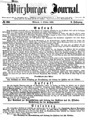 Würzburger Journal Mittwoch 7. Oktober 1863